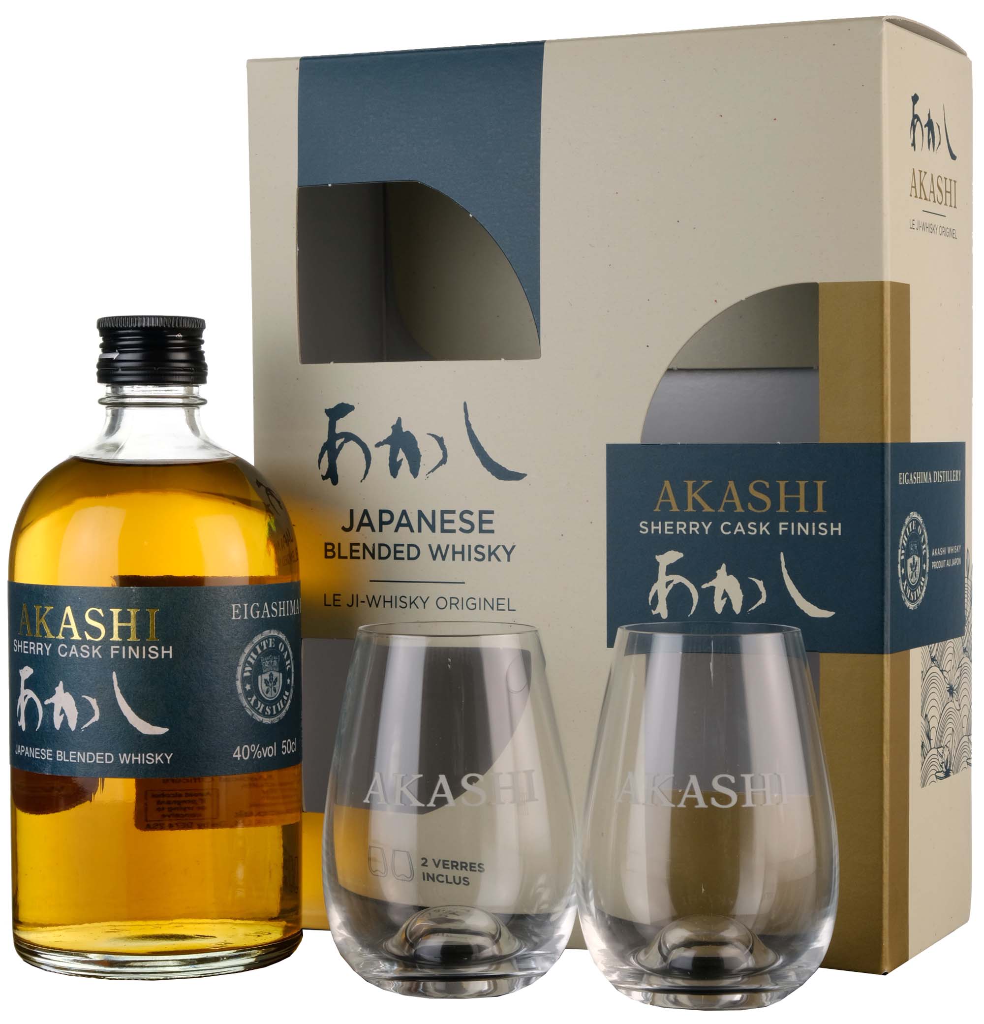 White Oak Akashi Sherry Cask Finish Gift Pack + 2 Glasses