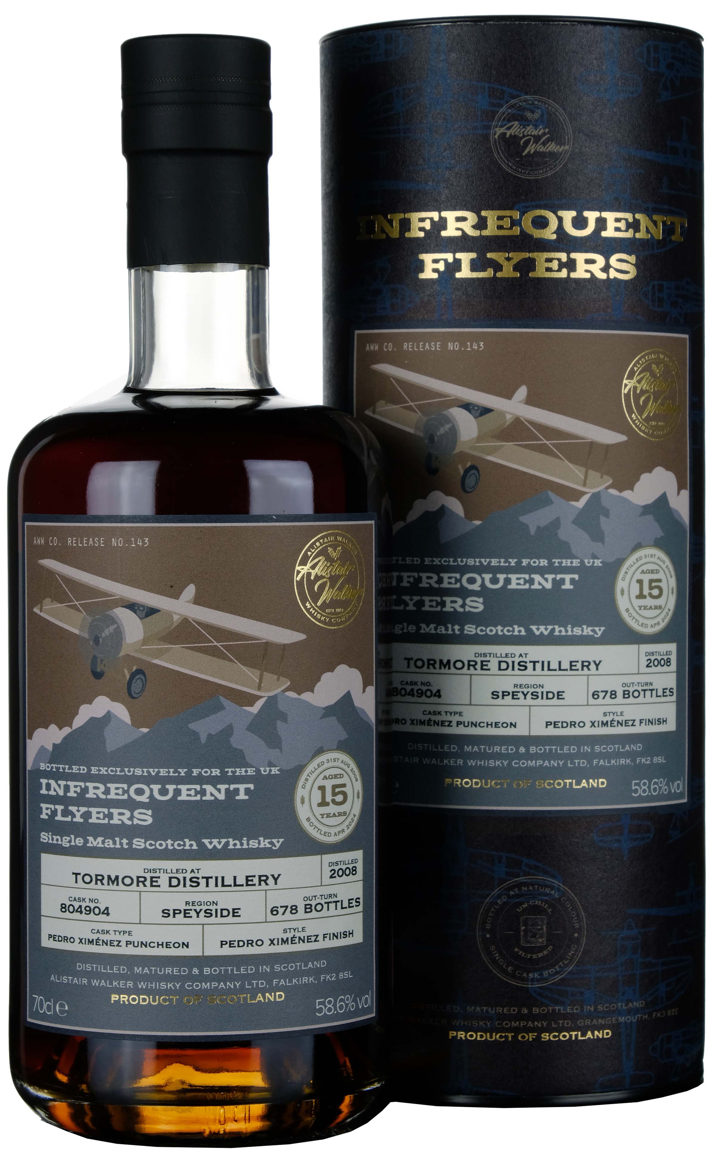 Tormore 2008-2024 | 15 Year Old Infrequent Flyers Single Cask 804904 UK Exclusive