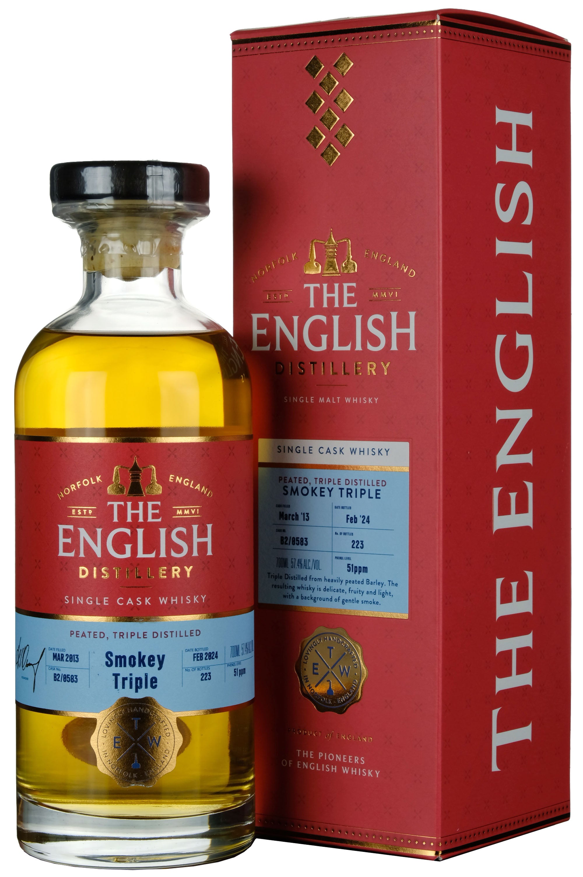 The English Whisky 2013-2024 Smokey Triple Single Cask 0583