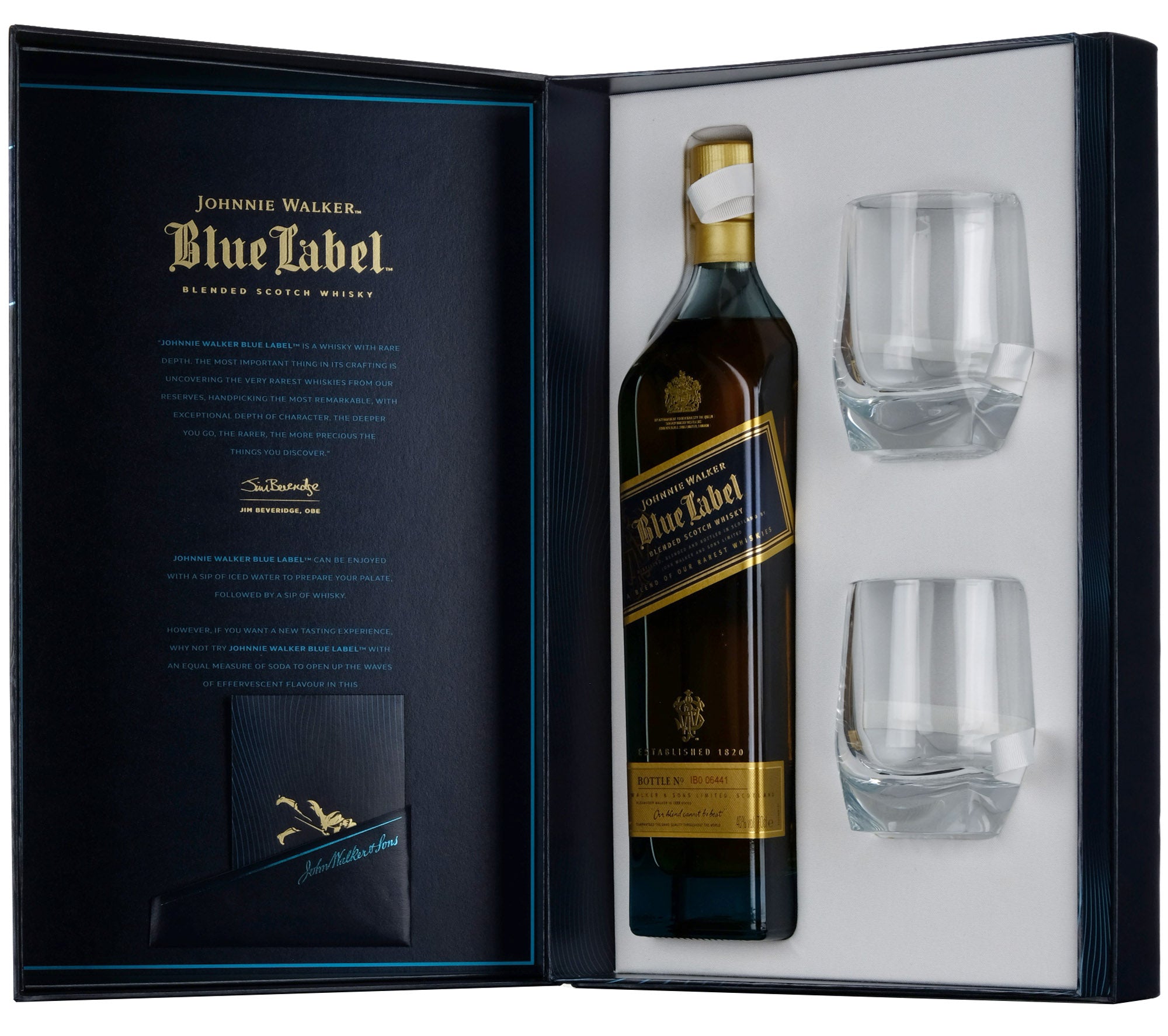 Johnnie Walker Blue Label 200th Anniversary Limited Edition Design 1 Litre Glass Set