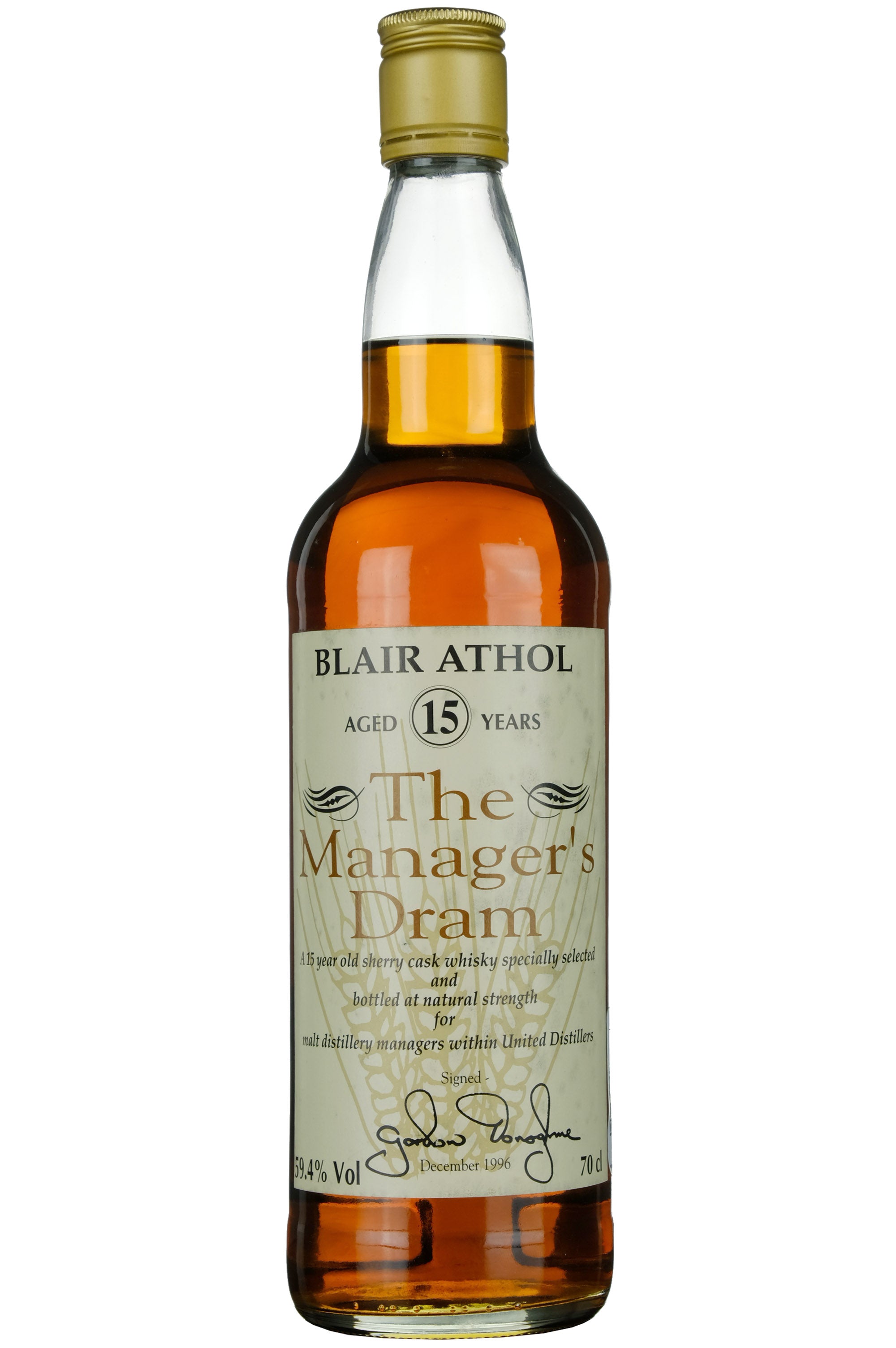 Blair Athol 15 Year Old The Manager's Dram 1996 Release