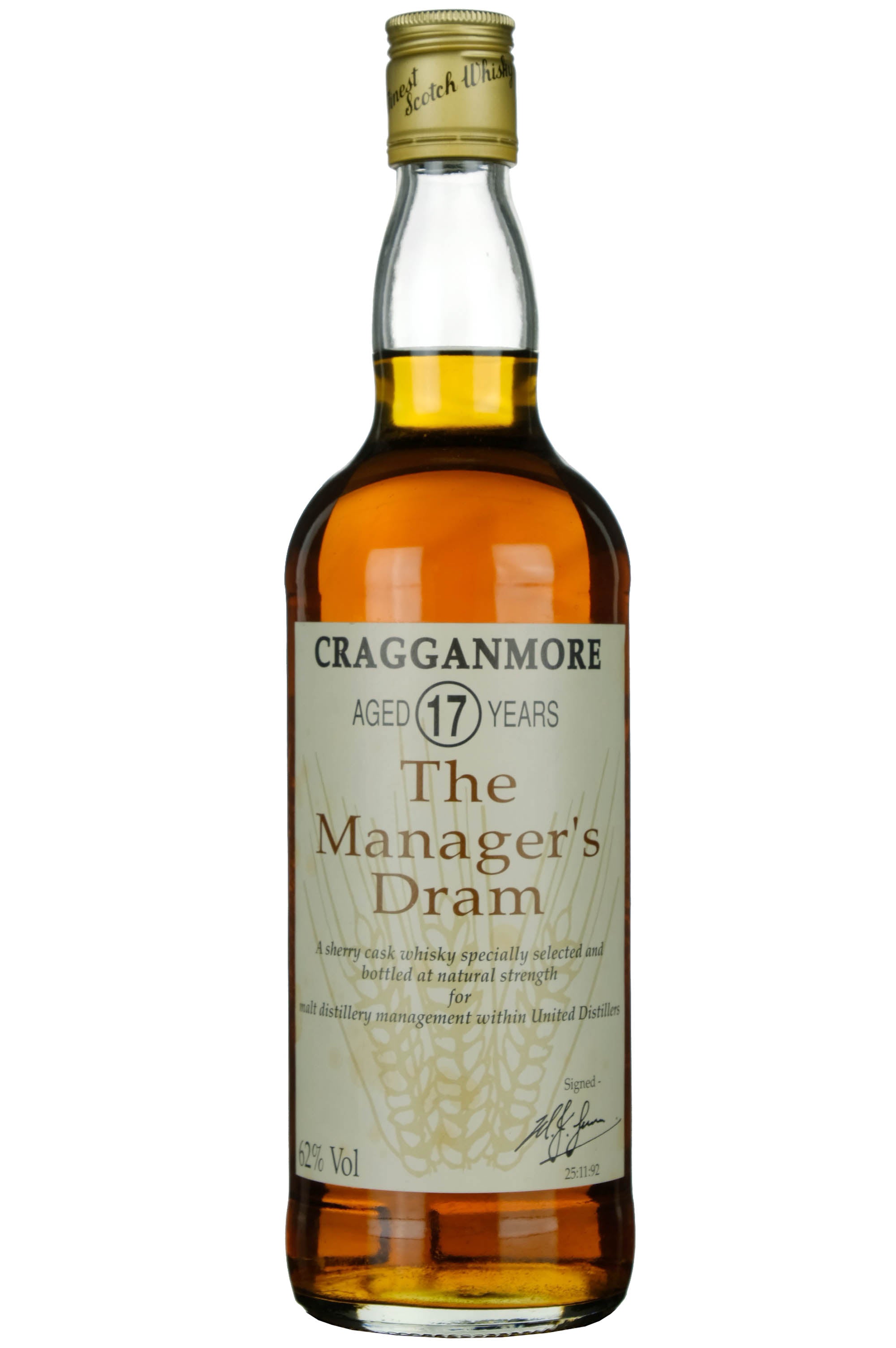 Cragganmore 17 Year Old The Manager's Dram 1992 Release