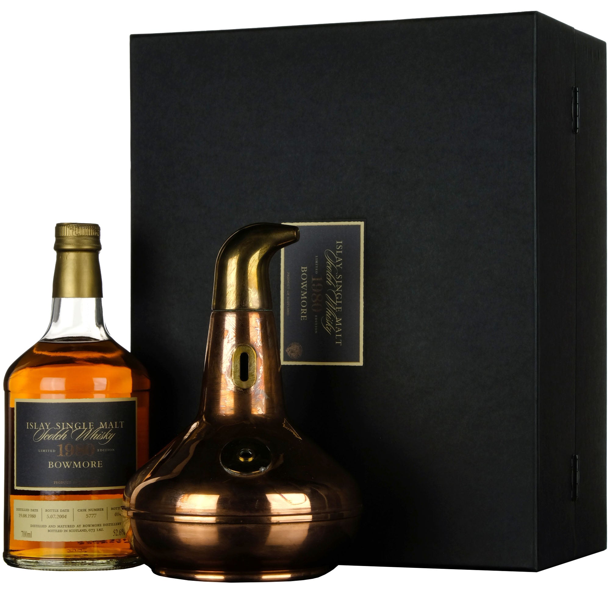 Bowmore 1980-2004 | 23 Year Old Single Cask 5777 + Copper Still Decanter